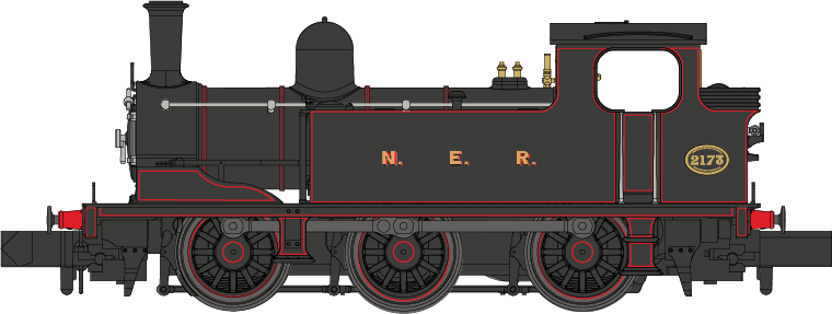 J72 0-6-0 2173 NER Lined Black Steam Tank Locomotive