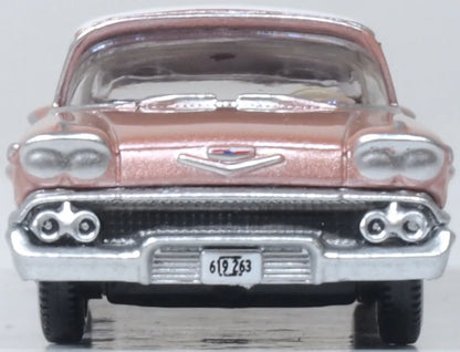 87CIS58001 1958 Chevrolet Impala Sport Coupe Cay Coral Metallic/White