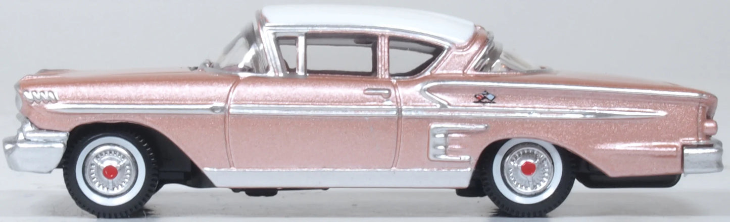87CIS58001 1958 Chevrolet Impala Sport Coupe Cay Coral Metallic/White