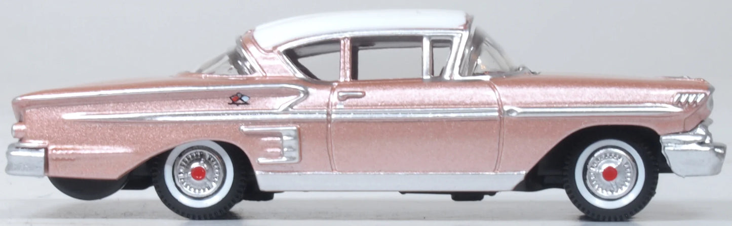 87CIS58001 1958 Chevrolet Impala Sport Coupe Cay Coral Metallic/White