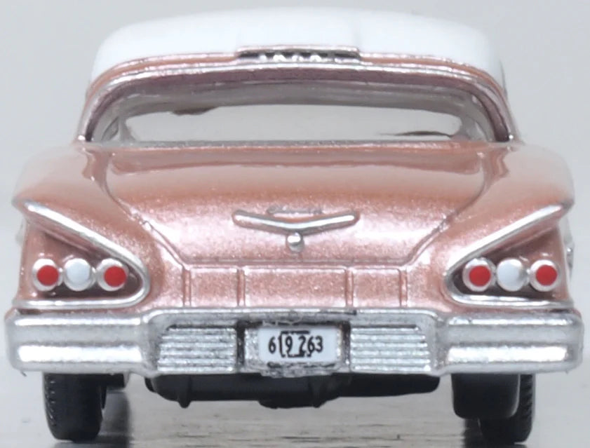 87CIS58001 1958 Chevrolet Impala Sport Coupe Cay Coral Metallic/White