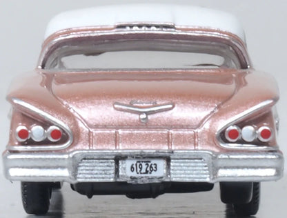 87CIS58001 1958 Chevrolet Impala Sport Coupe Cay Coral Metallic/White