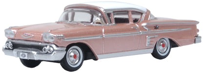 87CIS58001 1958 Chevrolet Impala Sport Coupe Cay Coral Metallic/White