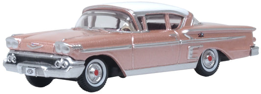 87CIS58001 1958 Chevrolet Impala Sport Coupe Cay Coral Metallic/White