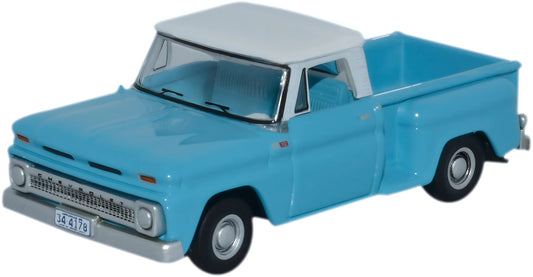 87CP65001 Chevrolet Stepside Pick Up 1965 Light Blue and White 1:87 Scale