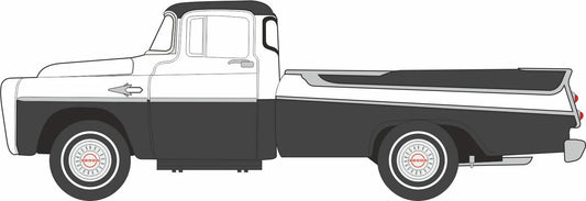 87DP57006 1957 Dodge D100 Sweptside Pick Up Charcoal Metallic/Glacier White