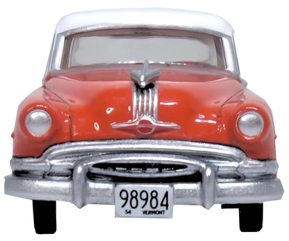 87PC54004 1954 Pontiac Chieftan 4 Door Coral Red/Winter White