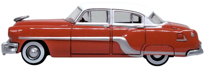 87PC54004 1954 Pontiac Chieftan 4 Door Coral Red/Winter White