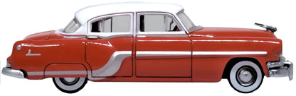 87PC54004 1954 Pontiac Chieftan 4 Door Coral Red/Winter White