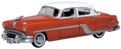 87PC54004 1954 Pontiac Chieftan 4 Door Coral Red/Winter White