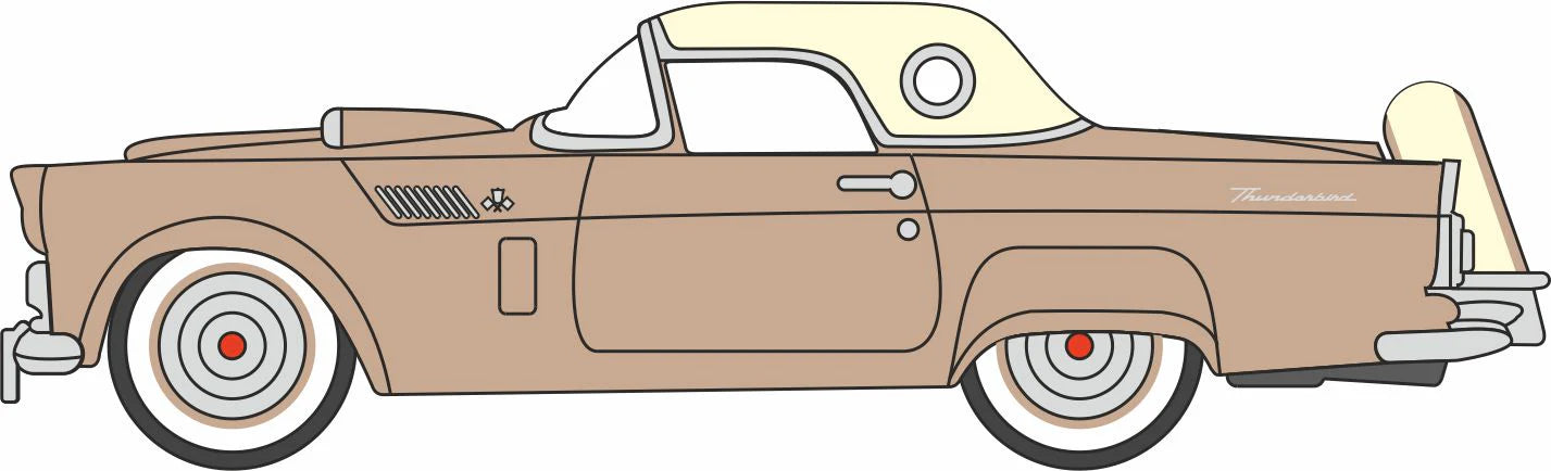 87TH56009 1956 Ford Thunderbird Buckskin Tan/Cream