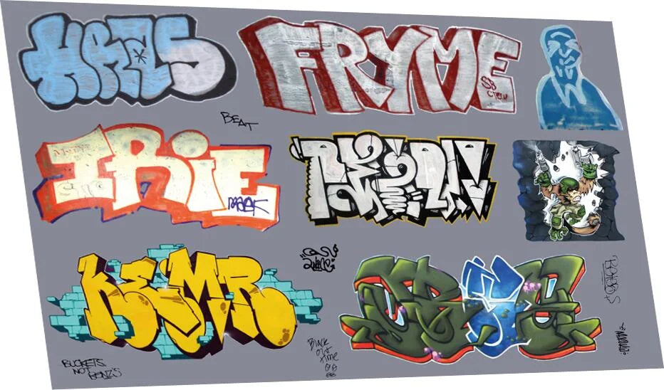 Graffiti: Artistic E (Suits Larger Wagons) Waterslide Decals