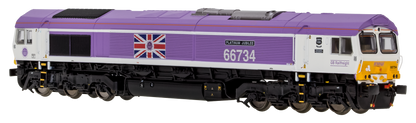 Class 66 66734 Jubilee Pink "Platinum Jubilee" Diesel Locomotive - DCC Fitted