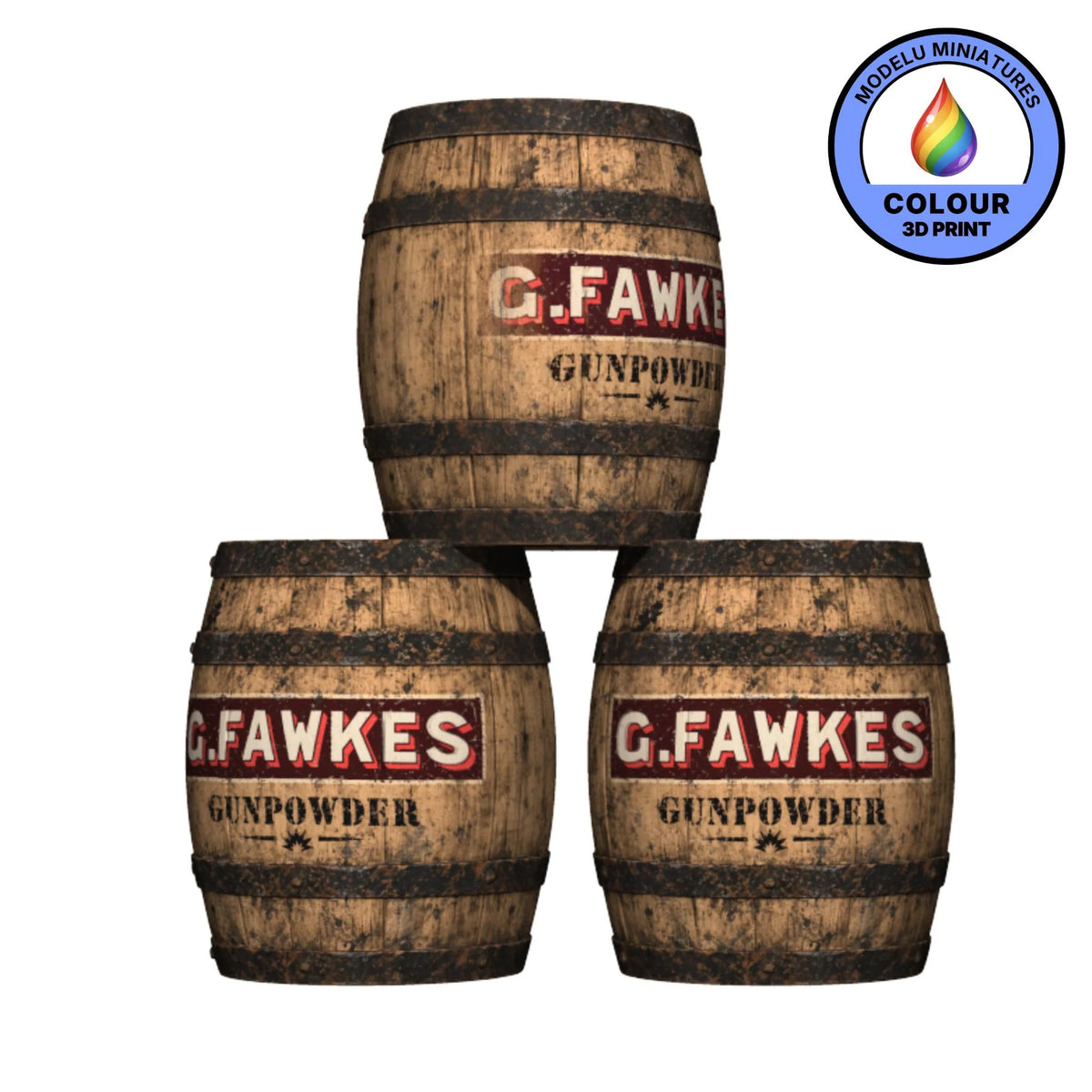 89101-076C 1:76 Scale G.Fawkes Gunpowder Barrels x3