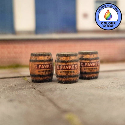 89101-076C 1:76 Scale G.Fawkes Gunpowder Barrels x3