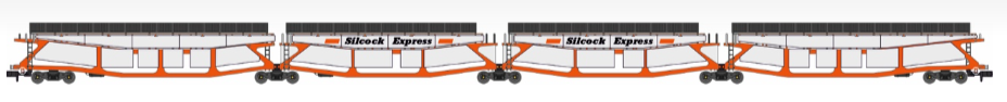 Quad Set Cartic-4 Car Carrier - Silcock Express Livery with Roof + Side Screens (Set B)