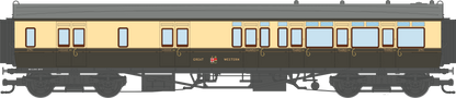4P-021-505 GWR Corridor Toplight 1947 Chocolate & Cream Great Western Brake Third RH 3791