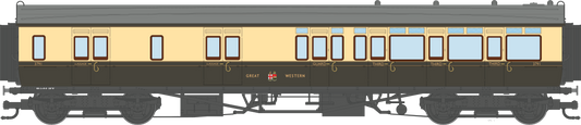 4P-021-505 GWR Corridor Toplight 1947 Chocolate & Cream Great Western Brake Third RH 3791