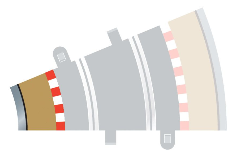 Radius 2 Curve Inner Borders 22.5° x 4