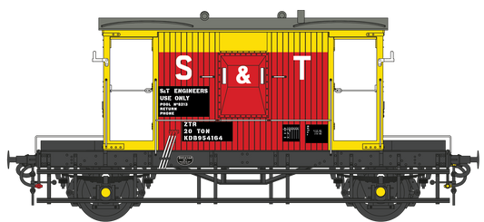 BR 20T Brake Van Diagram. 1/506 KDB 954164 S & T Red/Yellow ZTR