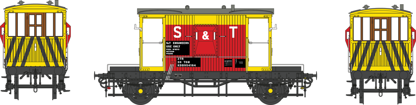BR 20T Brake Van Diagram. 1/506 KDB 954164 S & T Red/Yellow ZTR