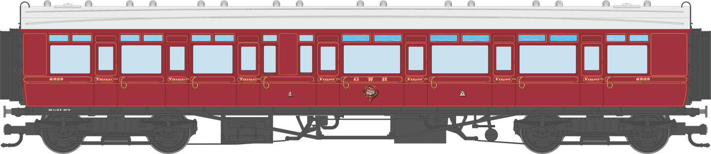 4P-021-003 GWR Corridor Toplight 1914 Lined Crimson Lake Composite RH 6939