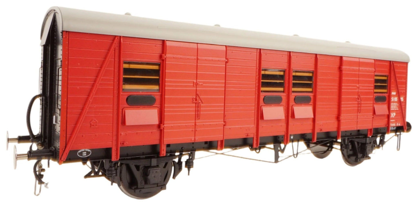 SR Parcels & Miscellaneous Van (PMV) BR Crimson unnumbered (uneven planks)