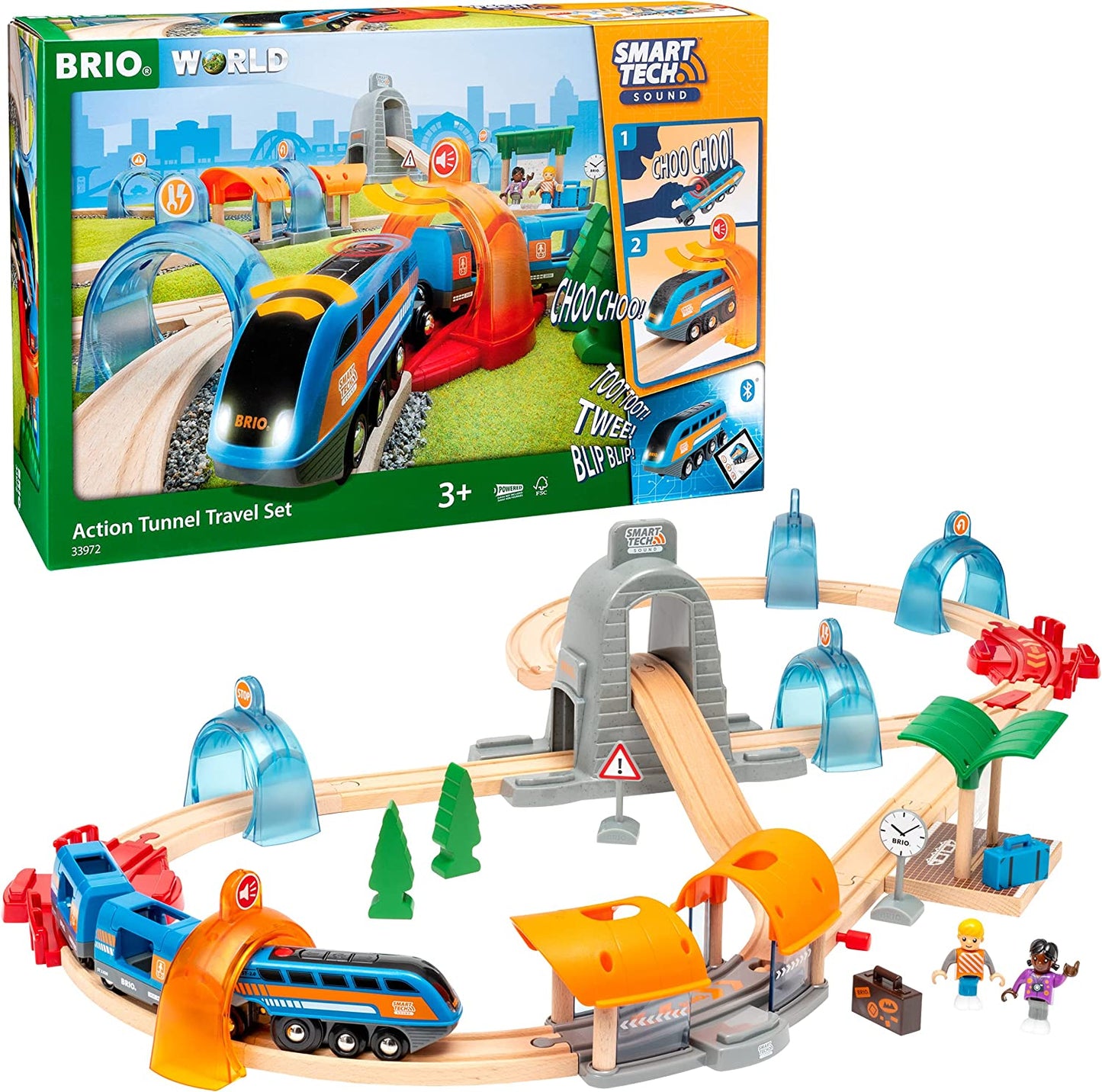 BRIO World Smart Tech Sound - Action Tunnel Travel Set