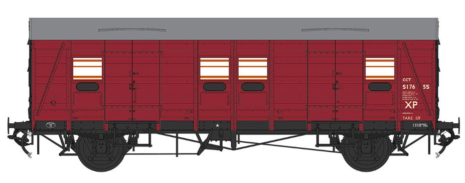 Covered Carriage Truck (CCT) S1765S BR Crimson (even planks) - Weathered