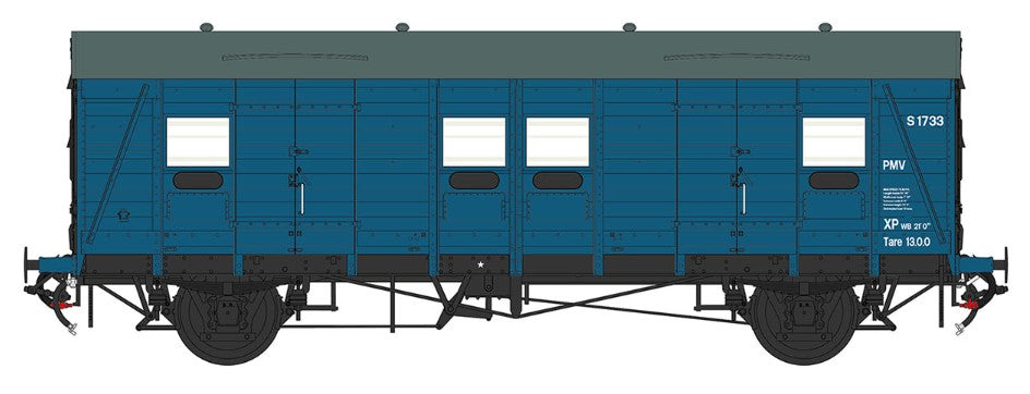 Covered Carriage Truck (CCT) S1733 BR Blue (uneven planks)