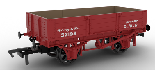 Dia. O21 Four-Plank Open GWR Red (RHS GWR Lettering) No.52198