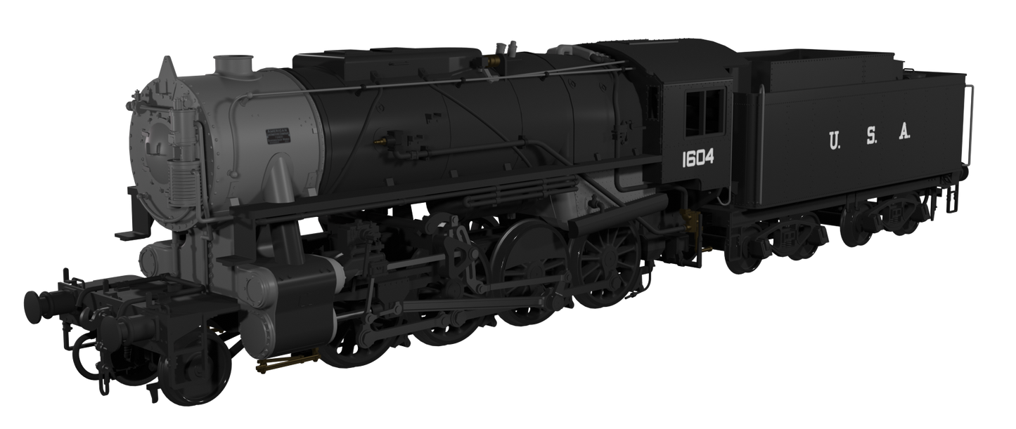 USATC S160 2-8-0 GWR Wartime Black U.S.A on Tender No.1604 Steam Locomotive - DCC Sound