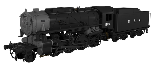 USATC S160 2-8-0 GWR Wartime Black U.S.A on Tender No.1604 Steam Locomotive