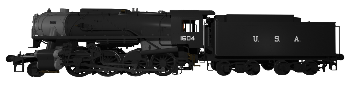 USATC S160 2-8-0 GWR Wartime Black U.S.A on Tender No.1604 Steam Locomotive