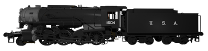 USATC S160 2-8-0 GWR Wartime Black U.S.A on Tender No.1604 Steam Locomotive