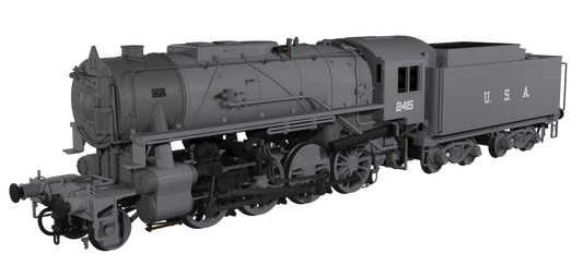 USATC S160 2-8-0 LMS Wartime Dark Grey U.S.A on Tender No.2415 Steam Locomotive - DCC Sound