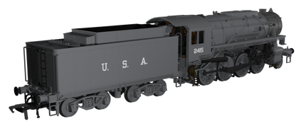 USATC S160 2-8-0 LMS Wartime Dark Grey U.S.A on Tender No.2415 Steam Locomotive