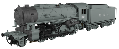 USATC S160 2-8-0 LNER Wartime Light Grey U.S.A on Tender No.1712 Steam Locomotive