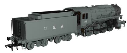 USATC S160 2-8-0 LNER Wartime Light Grey U.S.A on Tender No.1712 Steam Locomotive - DCC Sound