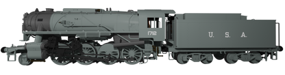 USATC S160 2-8-0 LNER Wartime Light Grey U.S.A on Tender No.1712 Steam Locomotive - DCC Sound