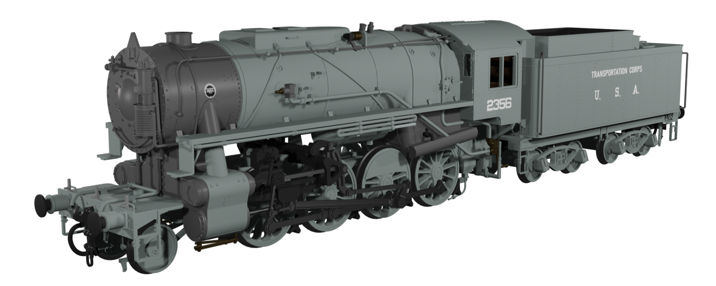 USATC S160 2-8-0 SR Wartime Light Grey with Transportation Corps U.S.A on Tender No.2356 Steam Locomotive