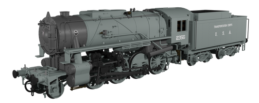 USATC S160 2-8-0 SR Wartime Light Grey with Transportation Corps U.S.A on Tender No.2356 Steam Locomotive - DCC Sound