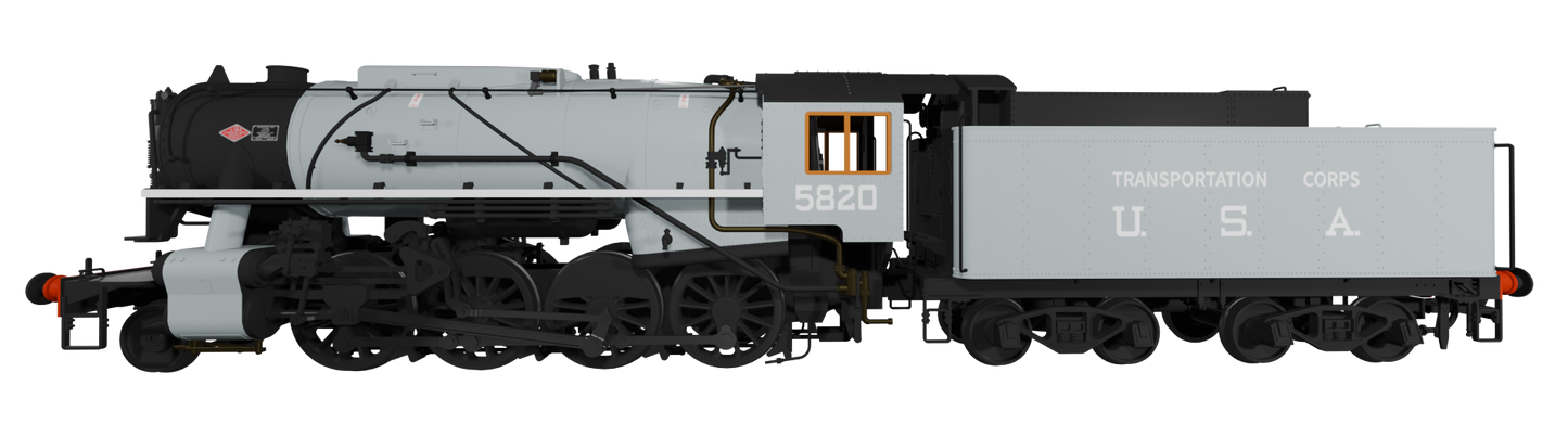 USATC S160 2-8-0 Big Jim Light Grey with Transportation Corps U.S.A on Tender No.5820 (as Preserved) Steam Locomotive