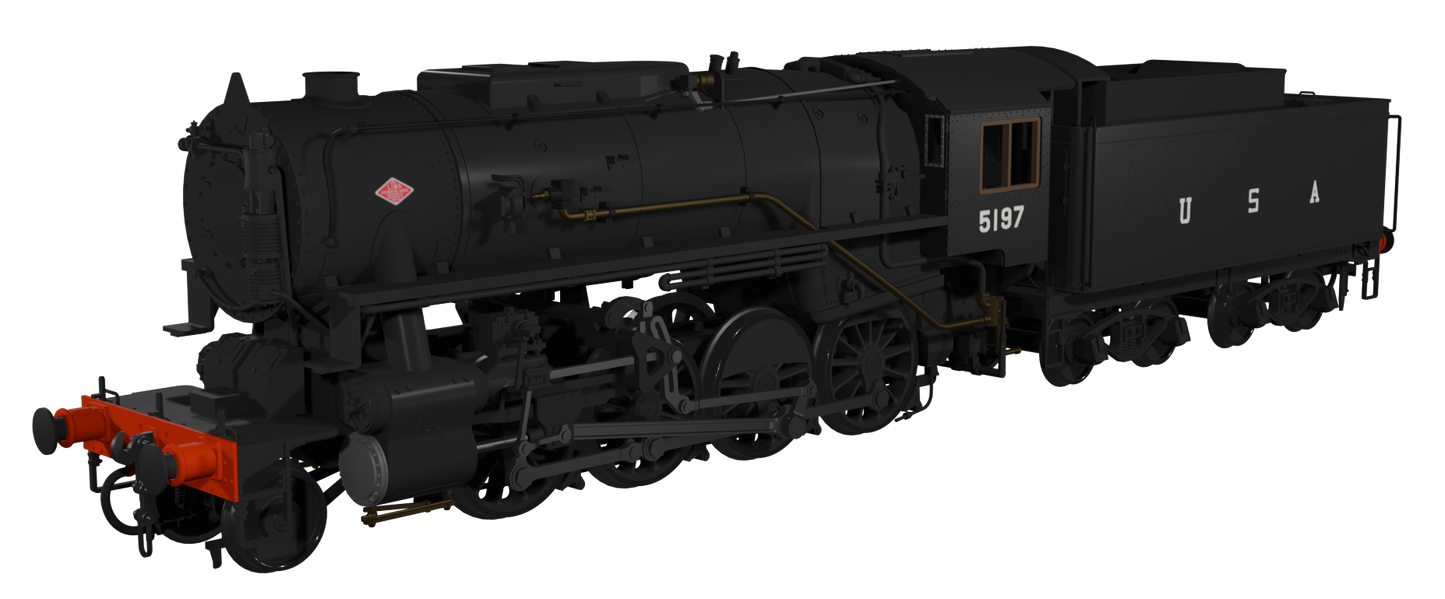 USATC S160 2-8-0 Black with U.S.A on Tender No.5197 (as Preserved) Steam Locomotive - DCC Sound