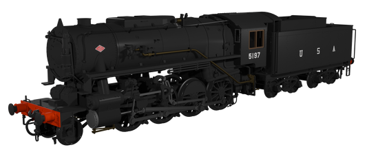 USATC S160 2-8-0 Black with U.S.A on Tender No.5197 (as Preserved) Steam Locomotive - DCC Sound