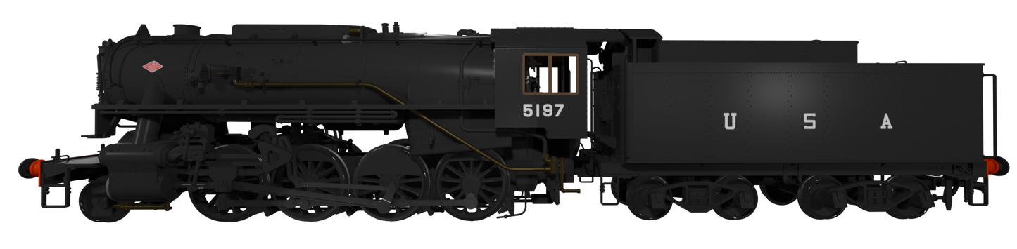 USATC S160 2-8-0 Black with U.S.A on Tender No.5197 (as Preserved) Steam Locomotive - DCC Sound