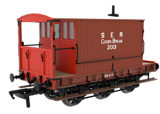 931016 SECR 6 Wheel Brake Van - No. 2013 - SER Brown