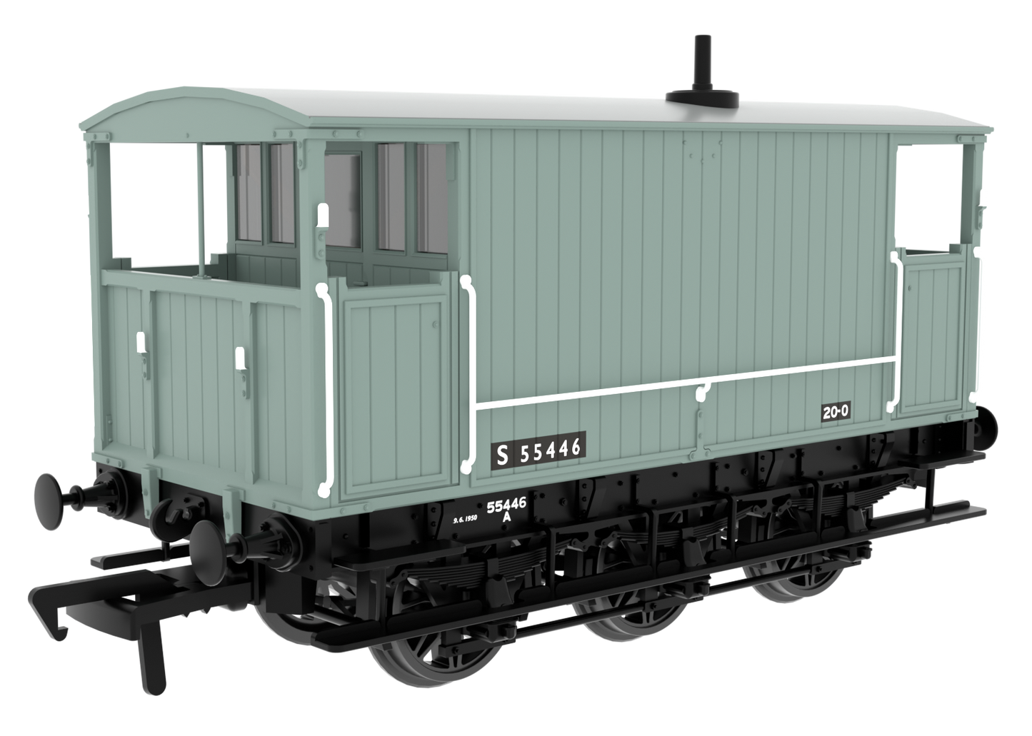 931024 SECR 6 Wheel Brake Van - No. S55446 - BR Grey