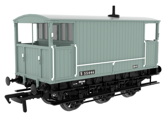 931024 SECR 6 Wheel Brake Van - No. S55446 - BR Grey