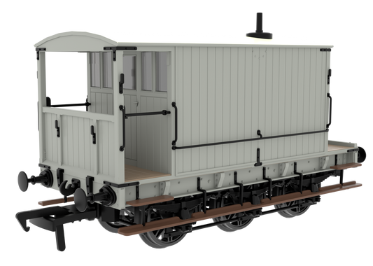 931026 SECR 6 Wheel Brake Van - Plain Light Grey
